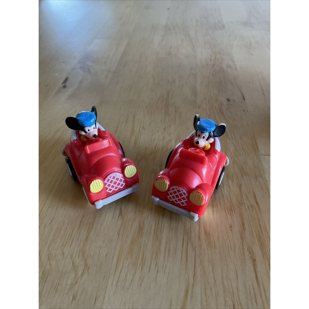 Vintage 1988 McDonald's Happy Meal Mickey Mouse Red Pull Back Car Walt Disney 2